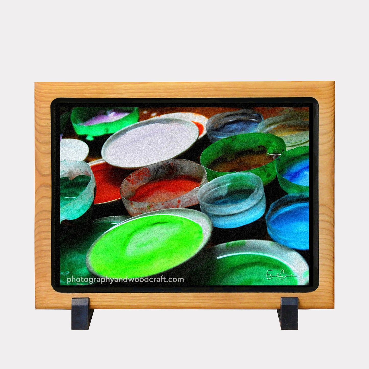 5" x 7" Paint. Canvas Print in Solid Wood Floating Frame