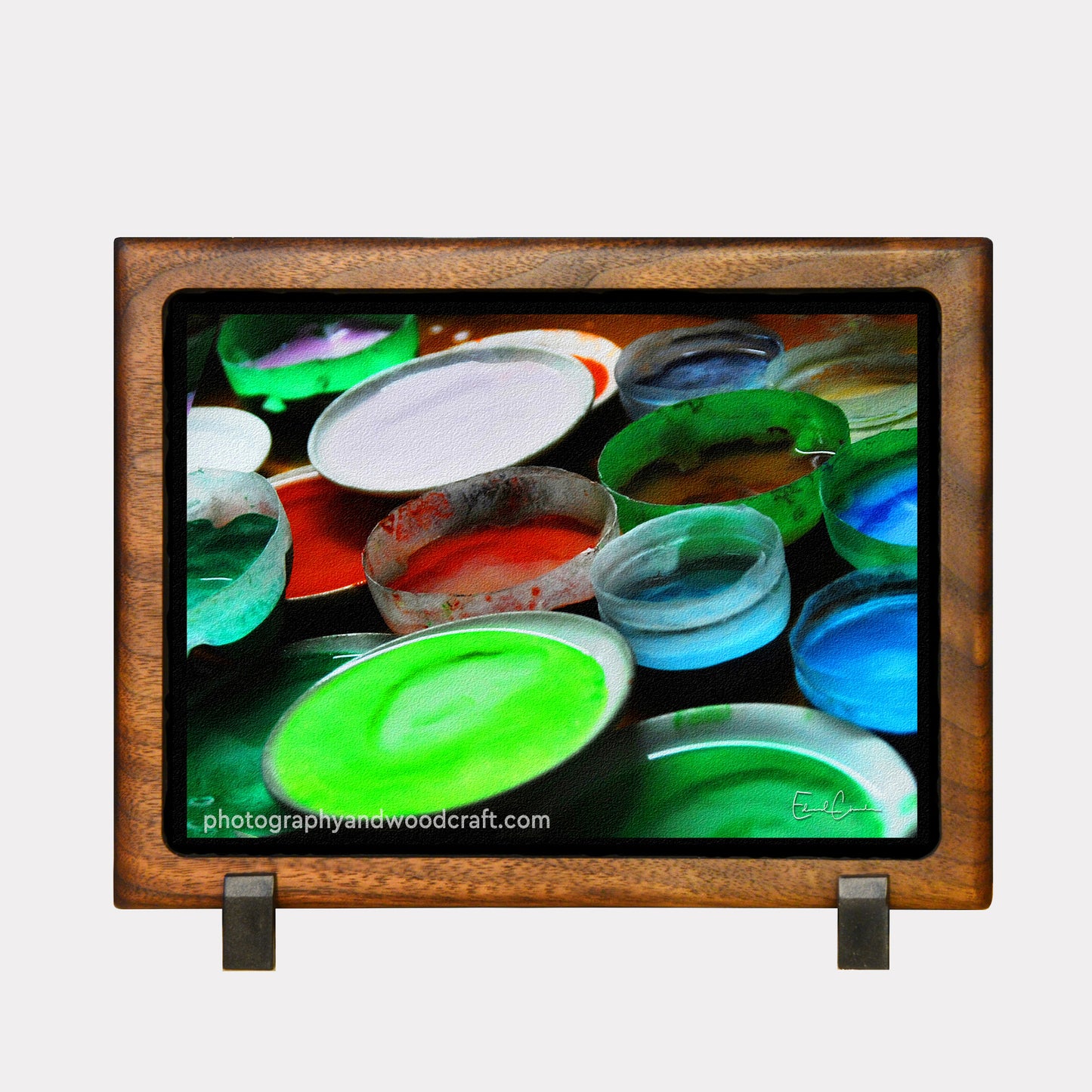 5" x 7" Paint. Canvas Print in Solid Wood Floating Frame