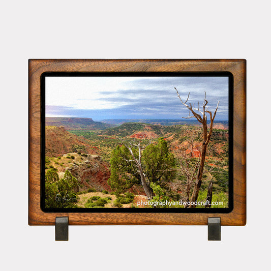 5" x 7" Palo Duro Canyon. Canvas Panel Print in Solid Walnut Wood Frame