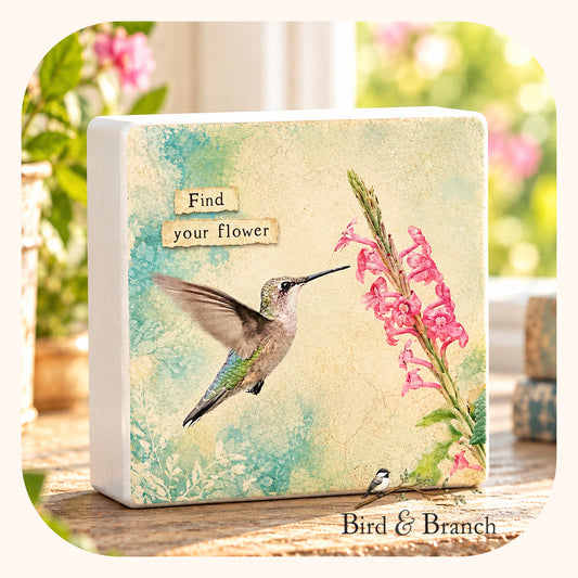 Hummingbird - Bird & Branch Art Block