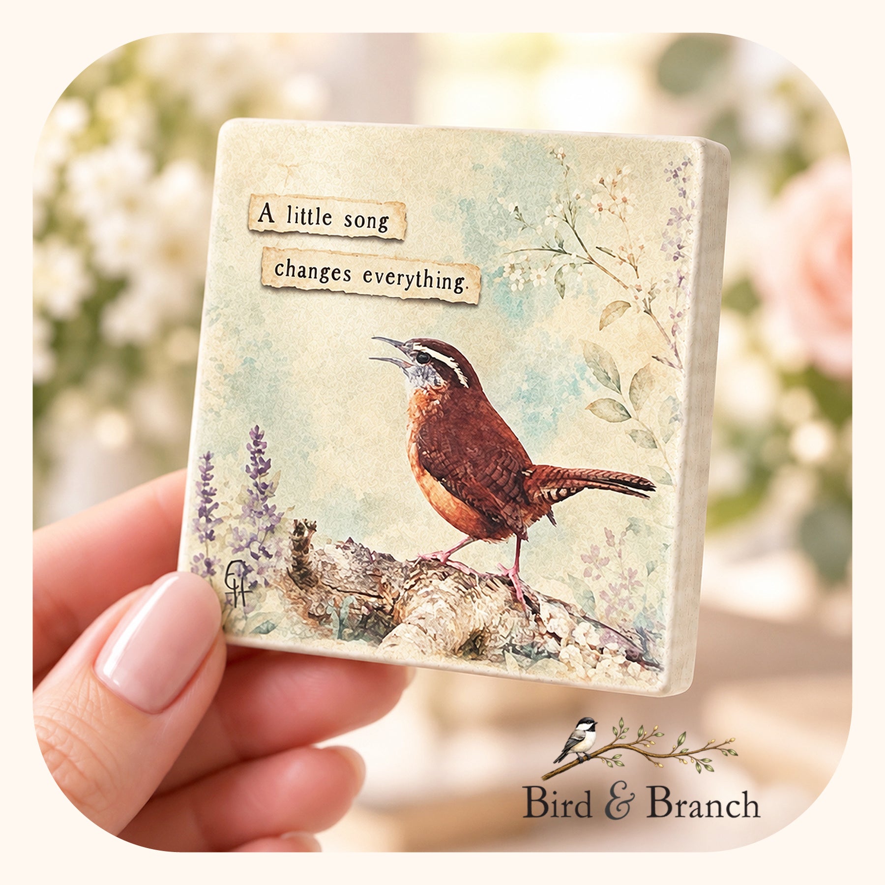 Carolina Wren - Wooden Refrigerator Magnet – Photography and Woodcraft