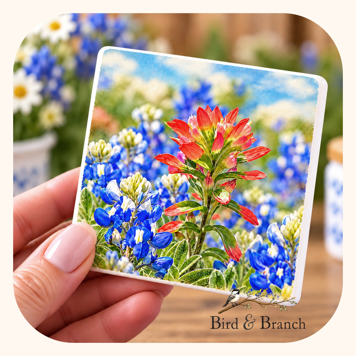 Wild Indian Paintbrush flower - Wooden Refrigerator Magnet