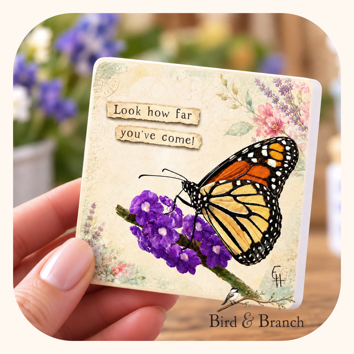 Monarch Butterfly - Wooden Refrigerator Magnet