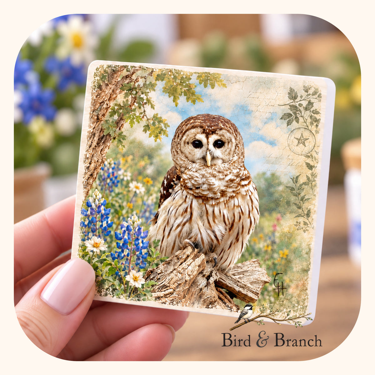 Barred Owl - Wooden Refrigerator Magnet