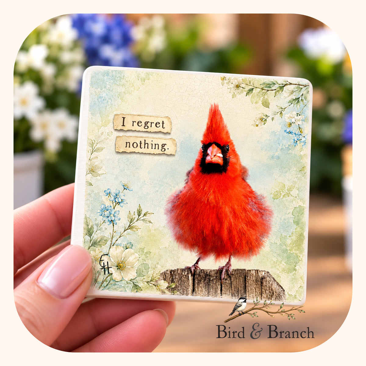 Cardinal - Wooden Refrigerator Magnet