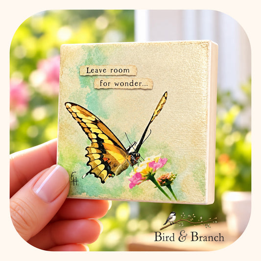 Giant Swallowtail Butterfly - Wooden Refrigerator Magnet
