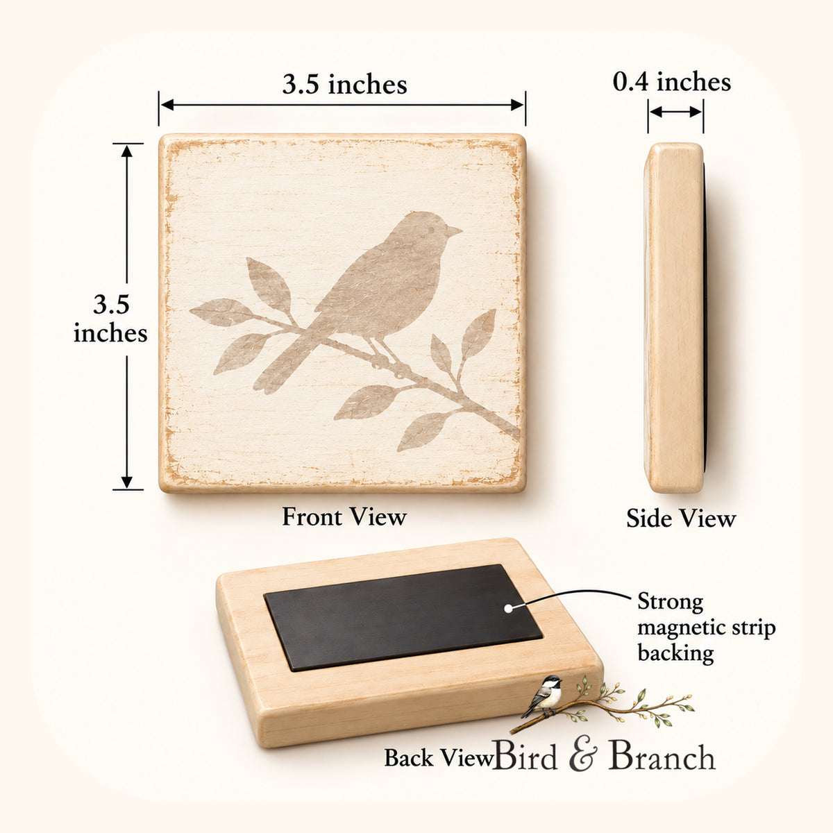 Wild bluebonnets - Wooden Refrigerator Magnet