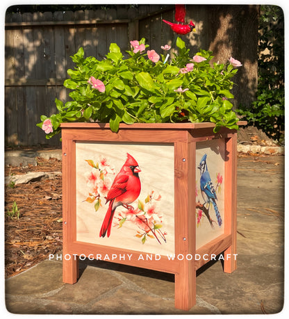 CUSTOMIZE your own 4-sided cedar wood Flower Planter Box