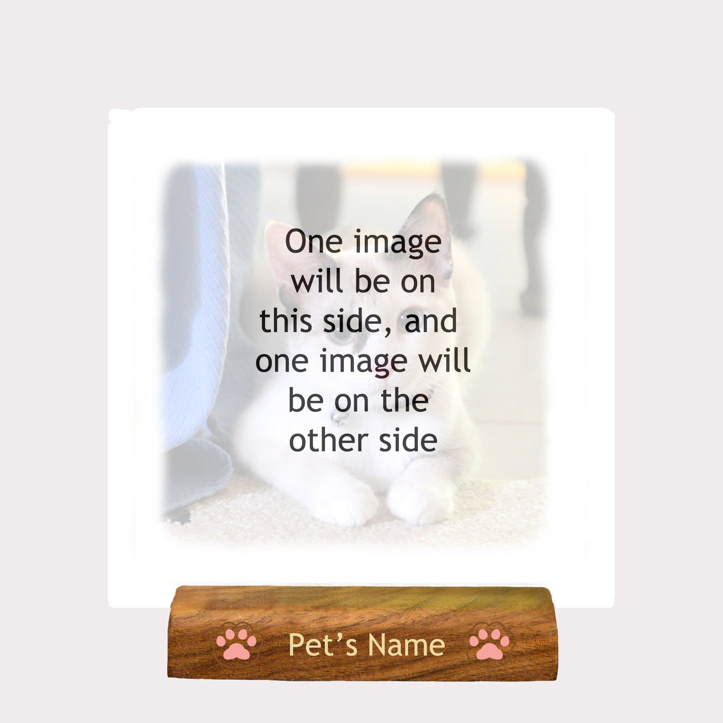 5" x 5" Custom Pet Photo on Wood with Display stand