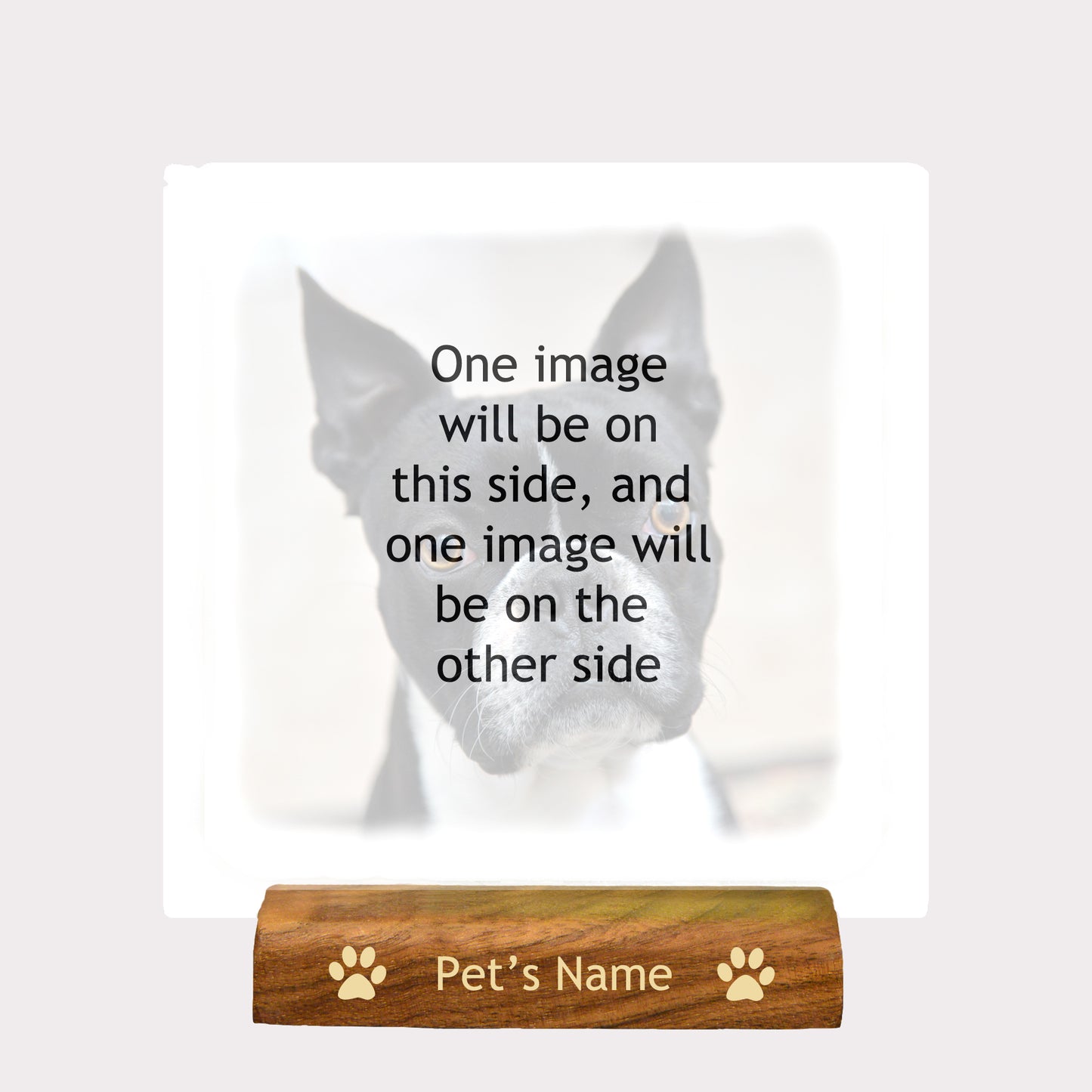 5" x 5" Custom Pet Photo on Wood with Display stand
