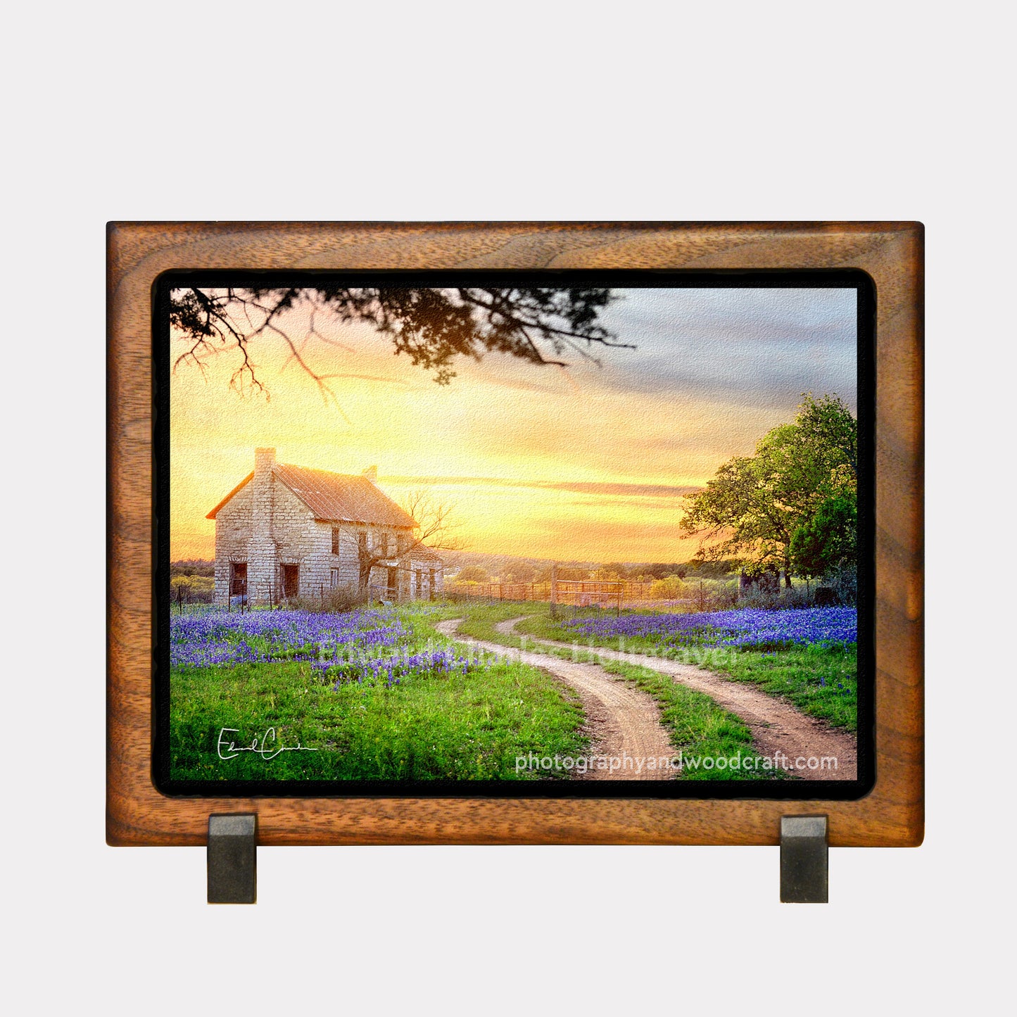 5" x 7" The Bluebonnet House in Marble Falls, Texas. Canvas Print in Solid Wood Floating Frame