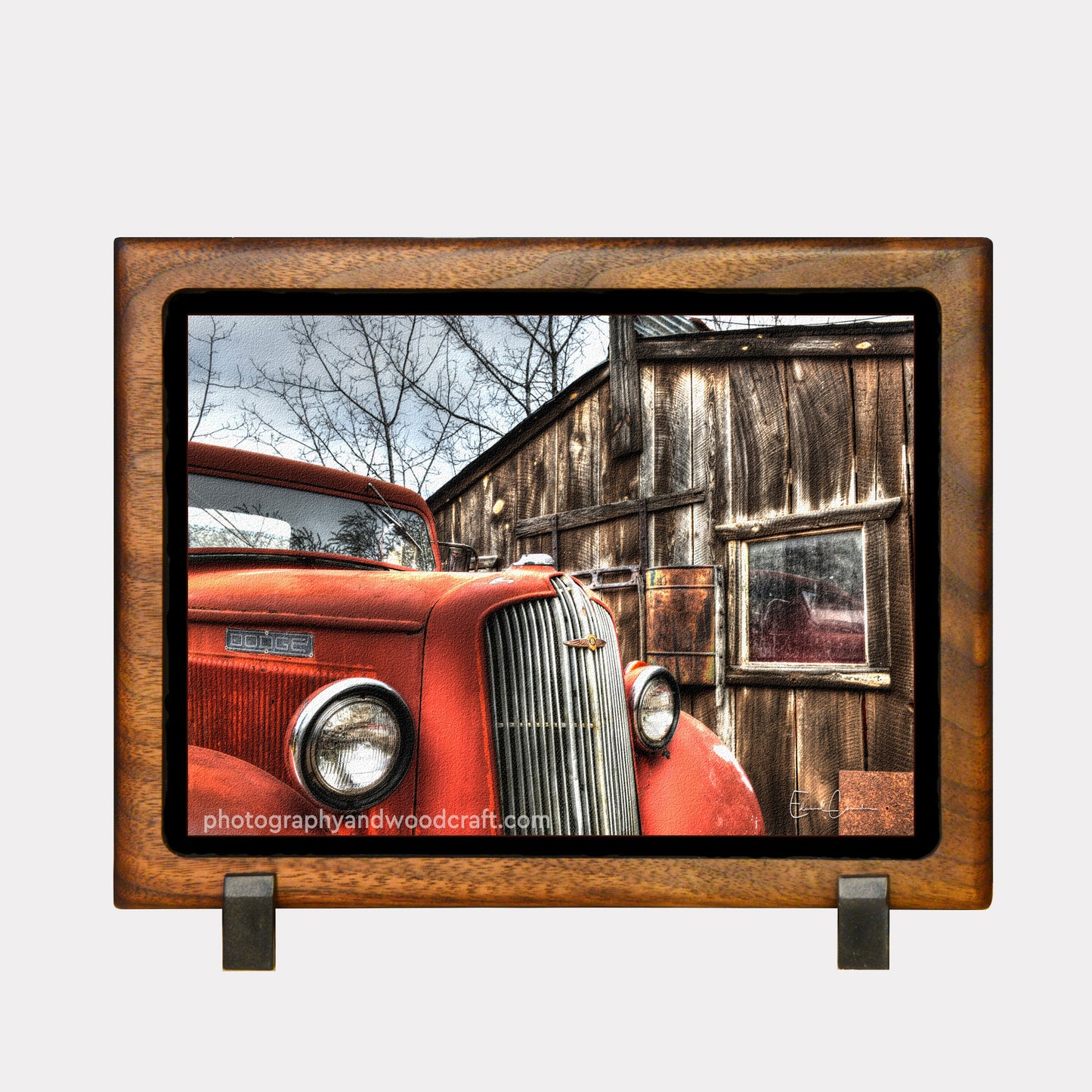 5" x 7" dodge. Canvas Print in Solid Wood Floating Frame