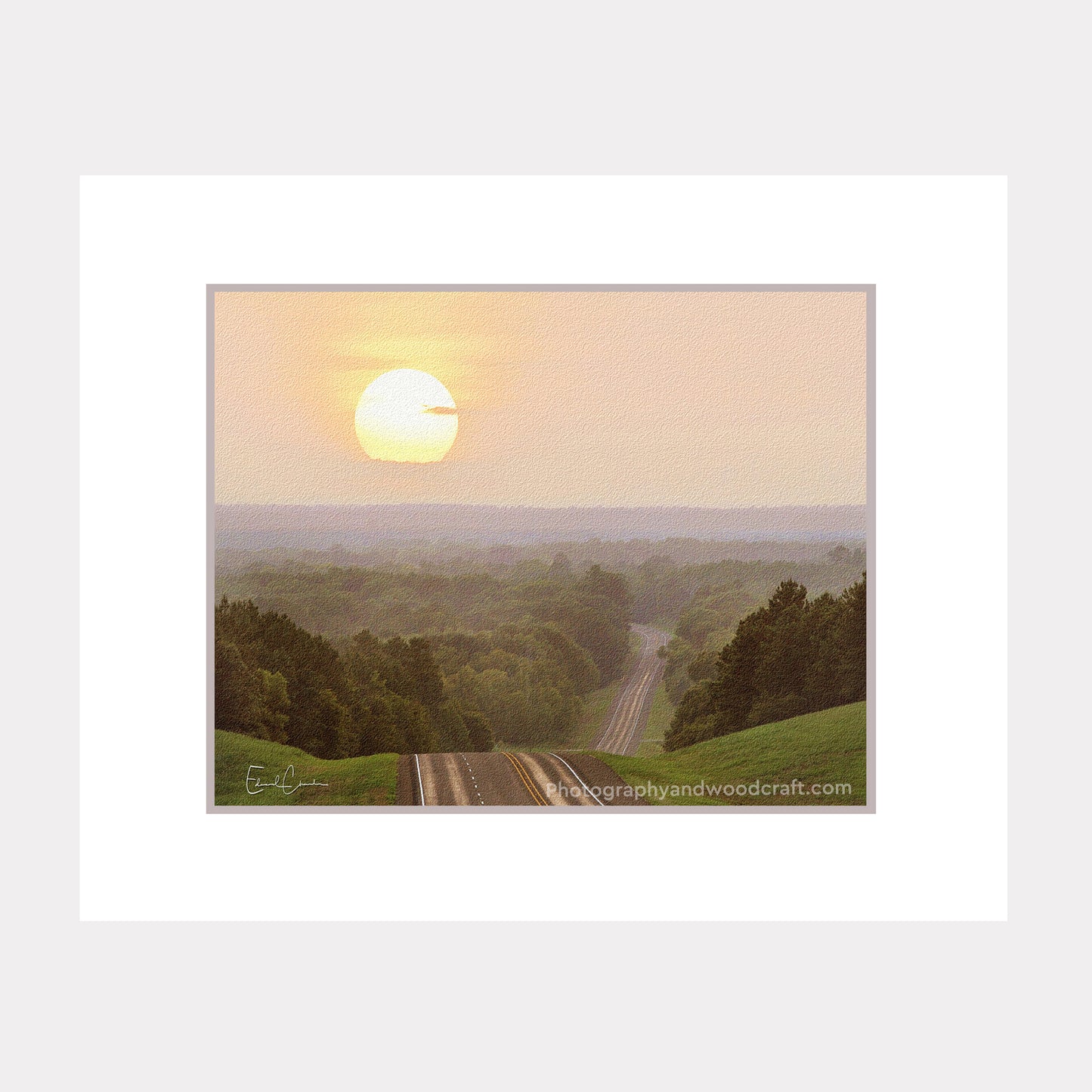 North of Nacogdoches, Texas (11" x 14") Matted Canvas Print