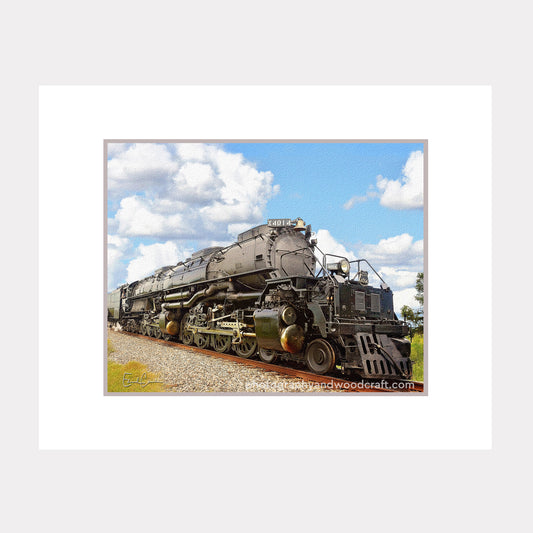 Union Pacific 4014 Locomotive (11" x 14") Matted Canvas Print